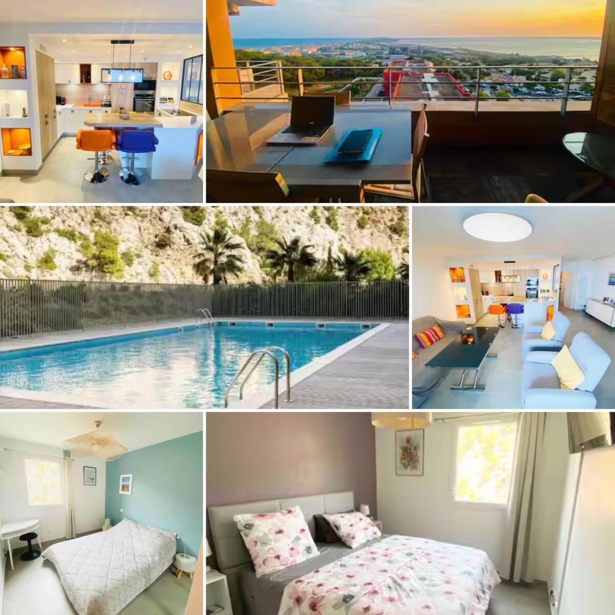 Luxueux T3 Piscine Et Vue Somptueuse Appartement Sète Buitenkant foto